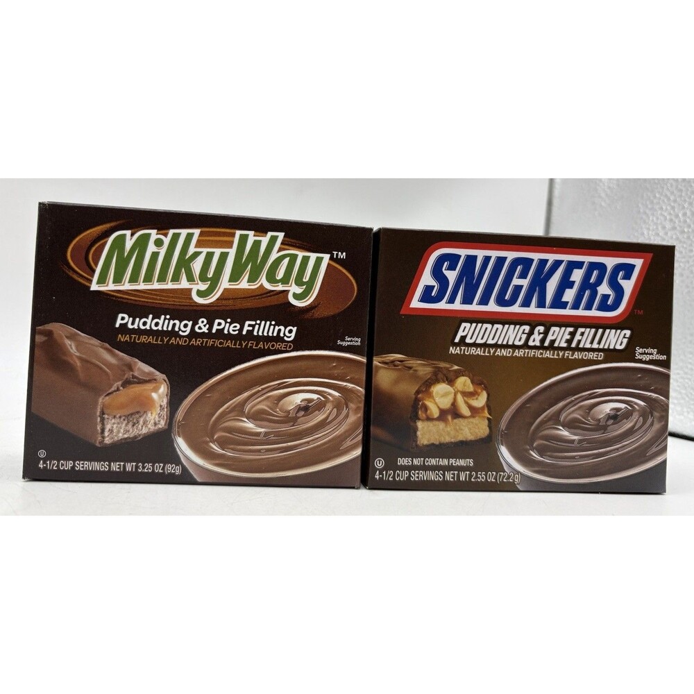 Milky Way Snickers Pudding Pie Filling Mix Chocolate Lot of 2 Sealed 2027-28